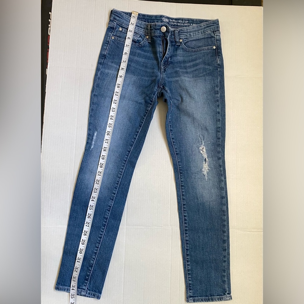 GAP Dark Blue Skinny Jeans with Light Distress